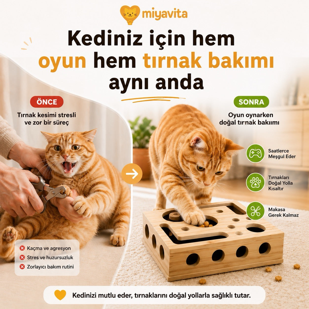 MiyavPati™ Akıllı Ödül ve Tırnak Bakım Oyunu