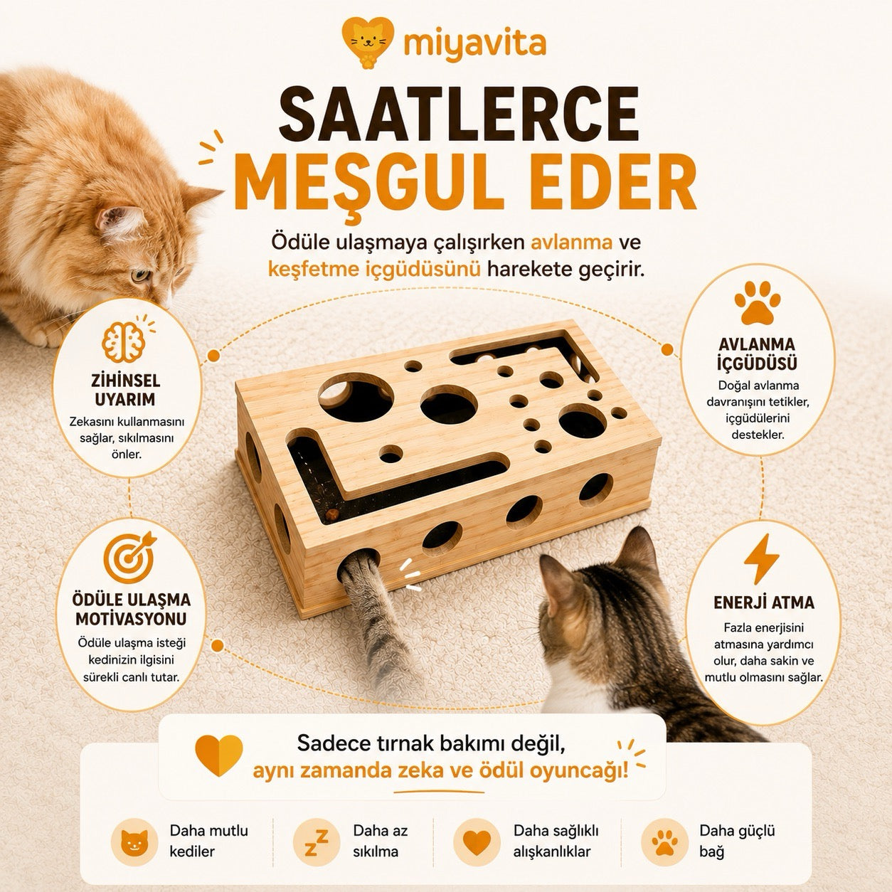 MiyavPati™ Akıllı Ödül ve Tırnak Bakım Oyunu