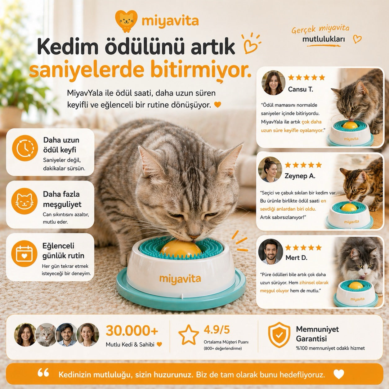 MiyavYala™ Dönen Hazneli Ödül ve Yalama Oyuncağı