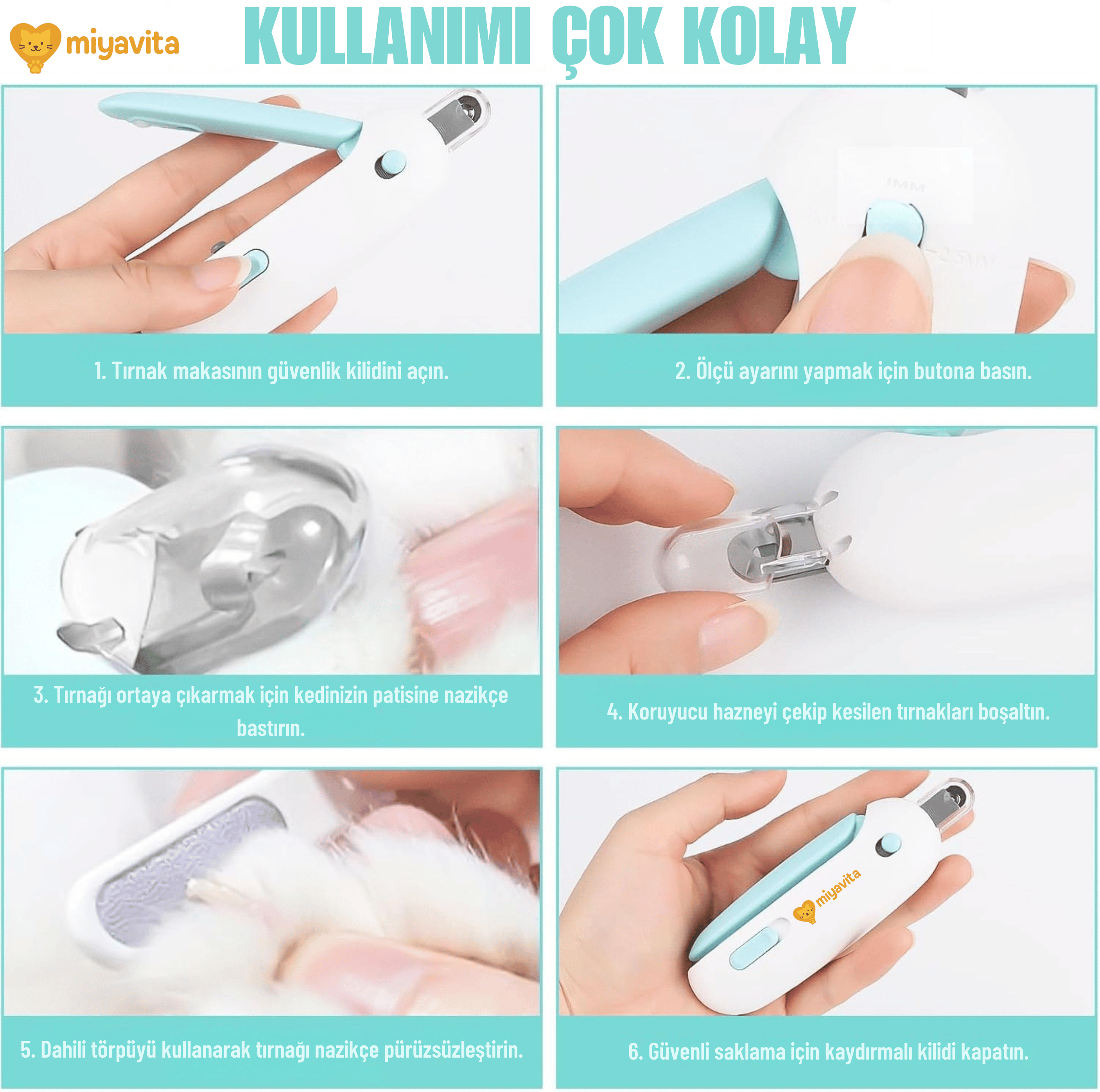 Miyavita™ Ayarlanabilir Kedi Tırnak Makası