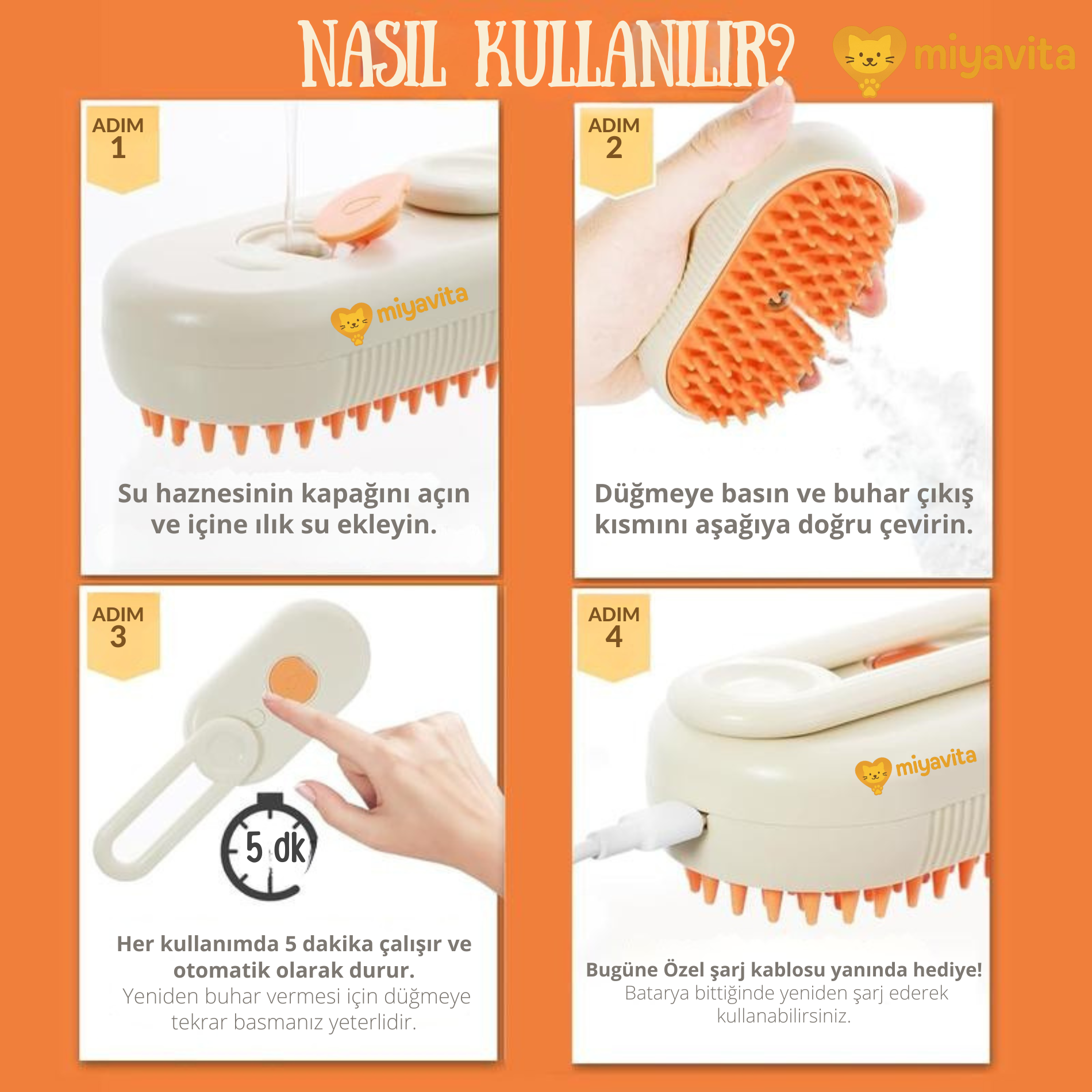 TüyTopla™ 3'ü 1 Arada Buharlı Tüy Temizleyici