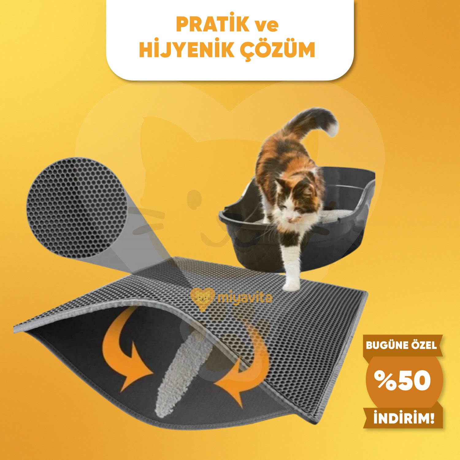 Elekli Kedi Tuvaleti Paspası